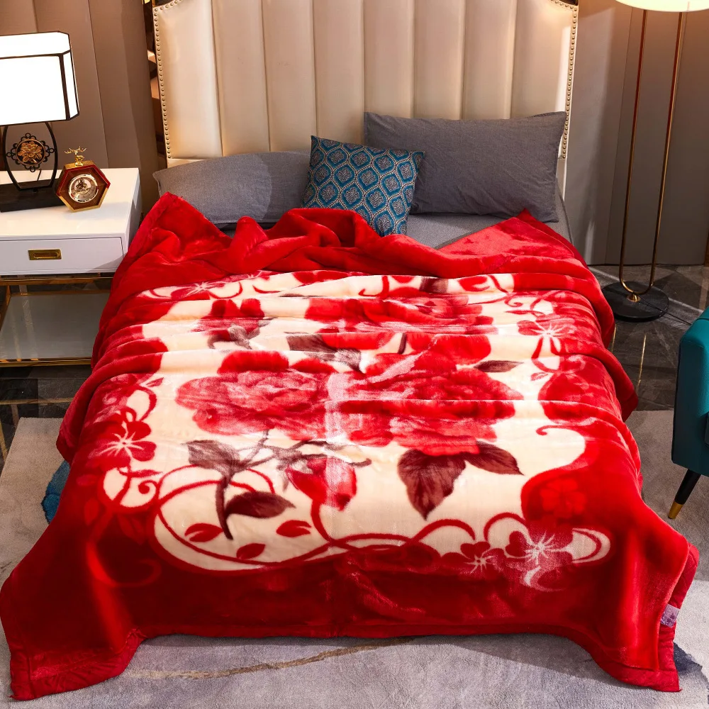 Extra Thick Raschel Blanket Custom Printed Cheap Soft Polyester Flannel Fleece Blanket