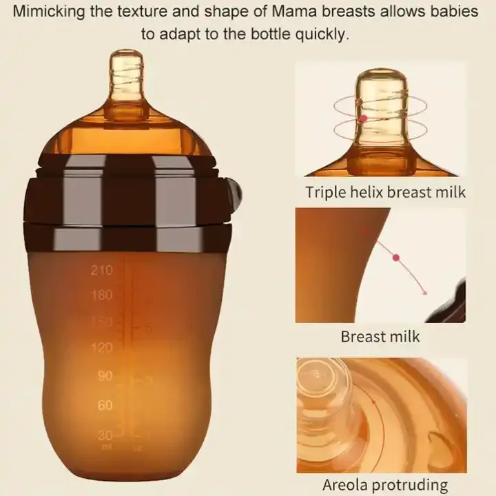 Bpa Free Silicone Baby Bottle with Comfort Grip And Soft Flexible Nipple Soft Baby Bottles