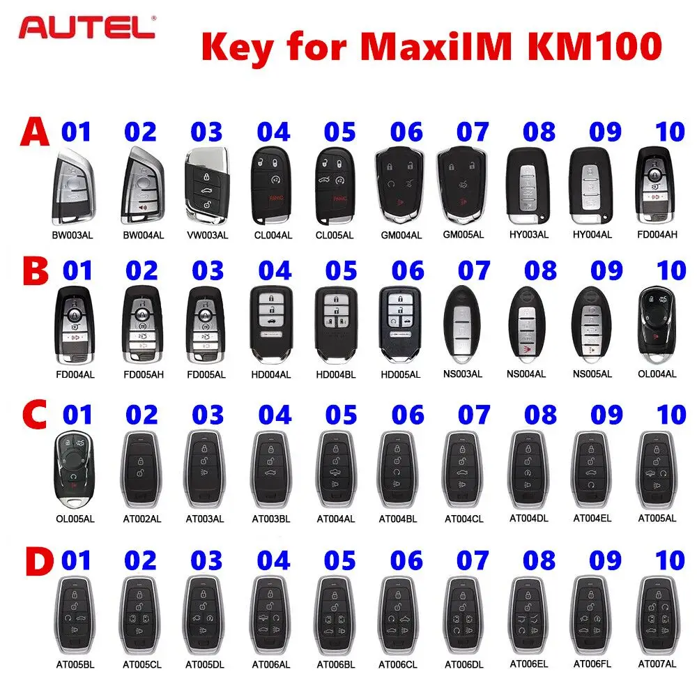 Autel IKEYBW004AL Universal Smart Key for BMW, 4 Buttons Remote for MaxiIM KM100 Key Programmer Tool