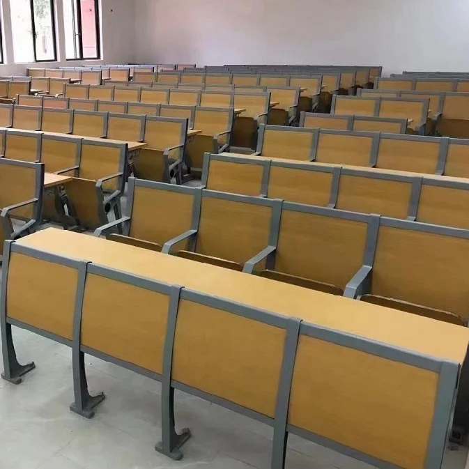 Unique College Desk Set, Cheap Metal Folding College Student Chairs, University Furniture Desk