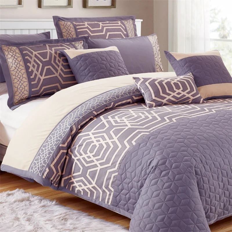 KOSMOS bed linen polyester embroidery lace luxury bed Comforter Set