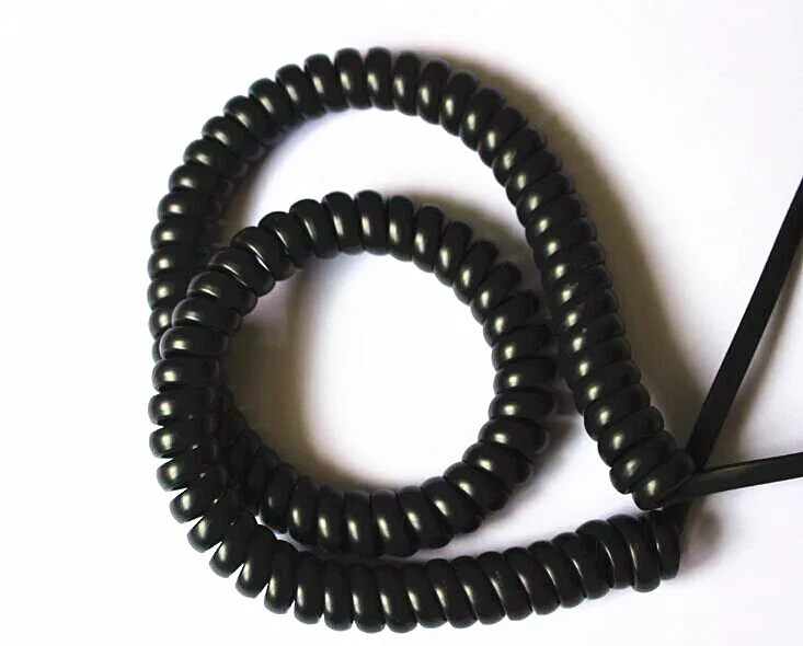 
4-pin plug and connector TPU flexible Coiled phone cord with spiral cable telephone cords 