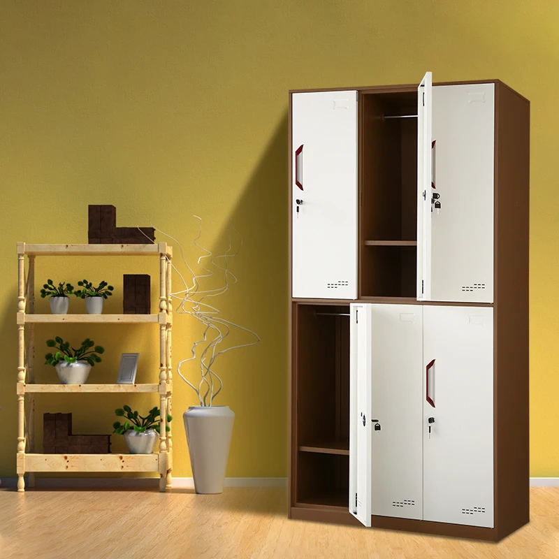New design steel 6 door high quality metal cabinet wardrobe storage locker