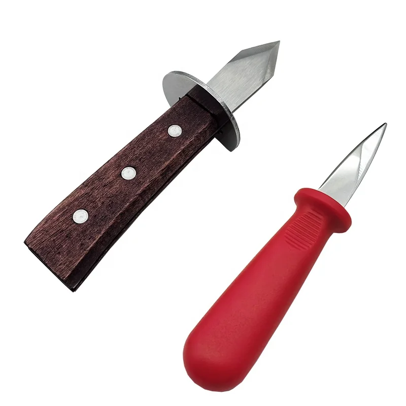 Stainless Steel Oyster Shucking Clam Knife Shucker Shellfish Seafood Opener with Wooden Handle Oyster Knife For Kitchen Seafood
