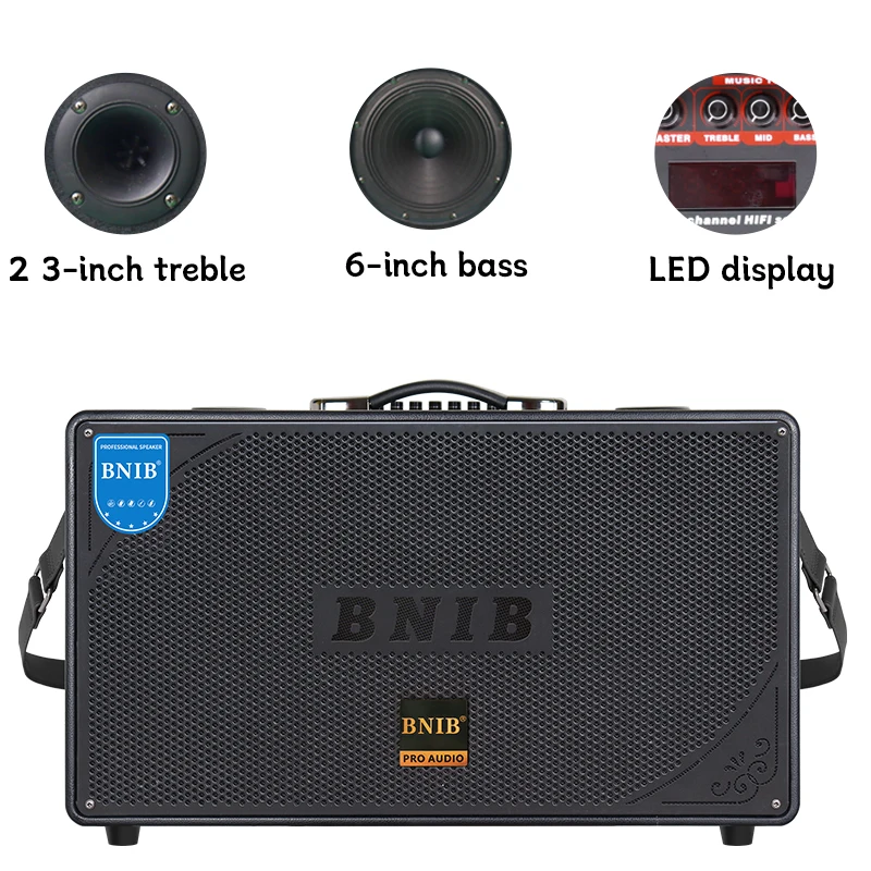 BM-777 Most Popular Dual 8 Inch Surround Sound Heavy Bass Wooden Portable Outdoor Wireless Speaker With MIC