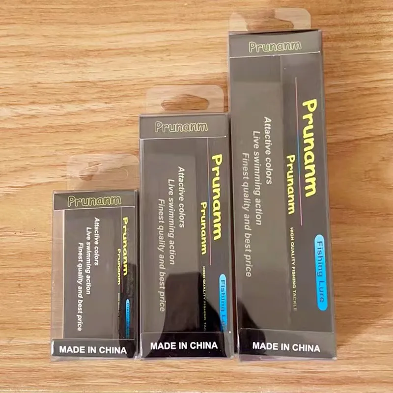 Custom LOGO printed clear PVC PET fishing lure packaging box low MOQ fishing lure box