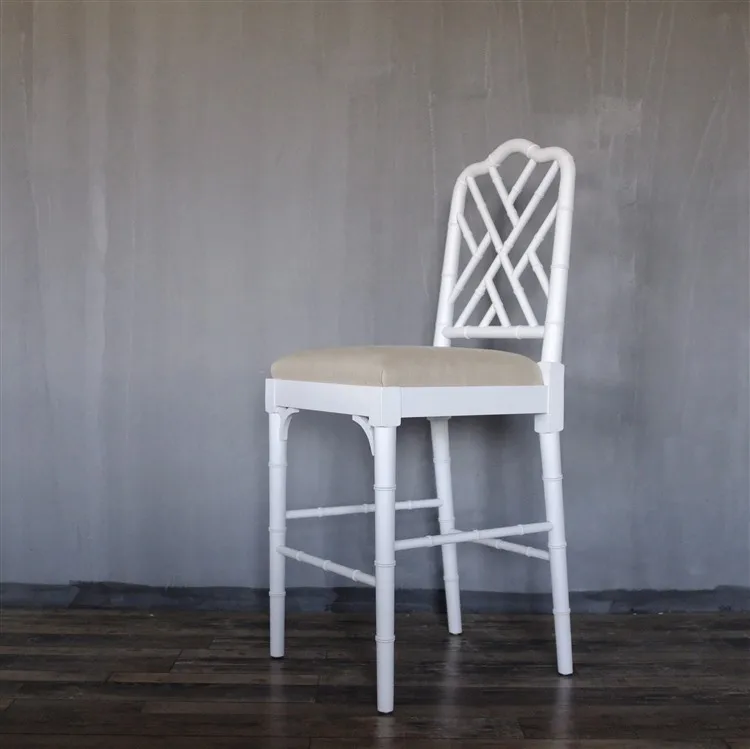 Hampton Style Chippendale Dining Wooden Bamboo barstool Chippendale chair