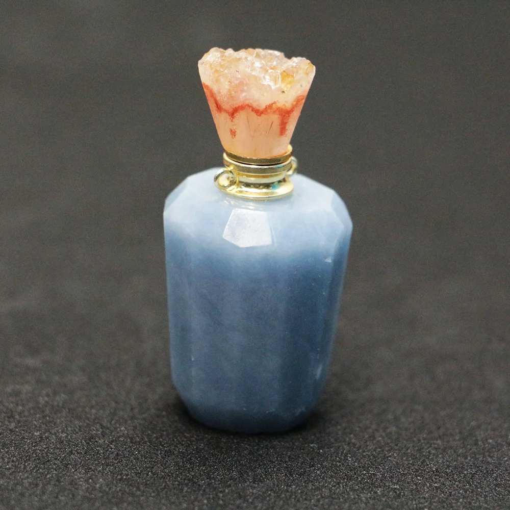 LS-A067 trendy perfume bottle pendant fluorite pendant,citrine, blue lace agate,tiger eyes charm pendant gemstone hot selling