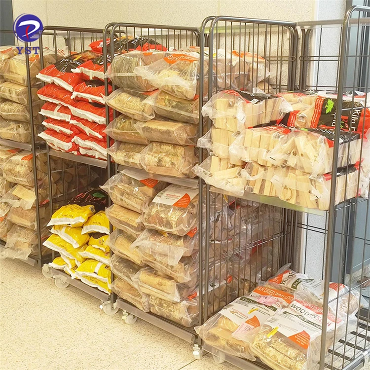 Оцинкованная логистическая стальная Складная проволочная рулонная тележка-контейнер