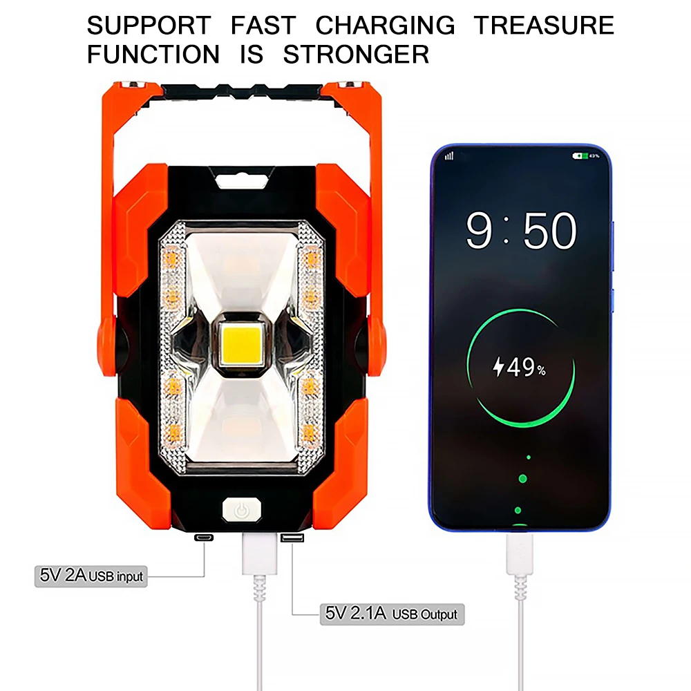 Multi-function Portable USB Charge Solar Light Lanterns Camping Light Solar LED Work Lighting Led Rechargeable Flood Lamp