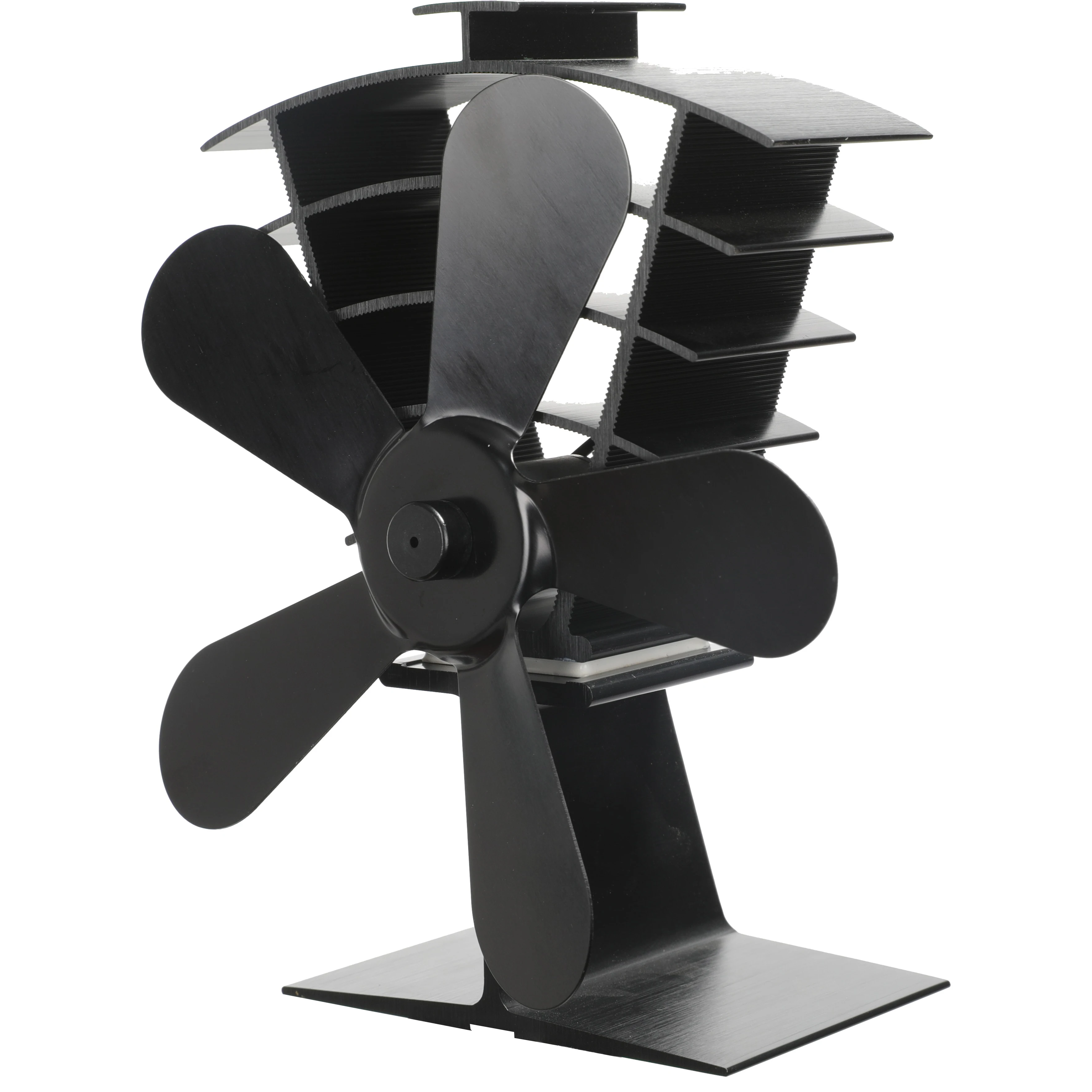 Freestanding Stove Top Fan Portable Mini Black Thermoelectric Fireplace Fan Low Temperature Start Quiet Wood Log Burner Fan