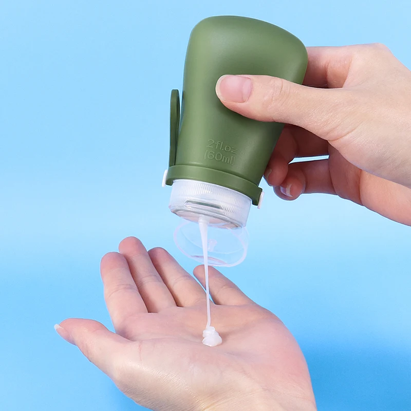 Premium Plastic Travel Toiletries Bottle Set 90ml On-the-Go Silicone Squeeze Travel Bottles with Seal for Cosmetics Packing