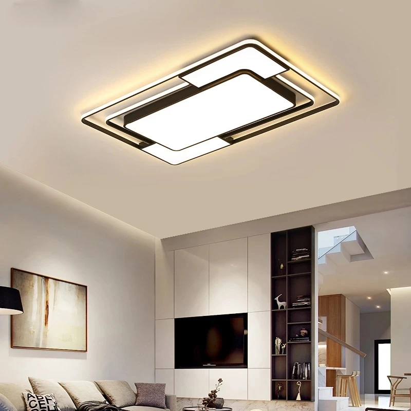 Luxury office simple aisle circular black children living room thin acrylic  home decor guangdong modern ceiling lamp for home