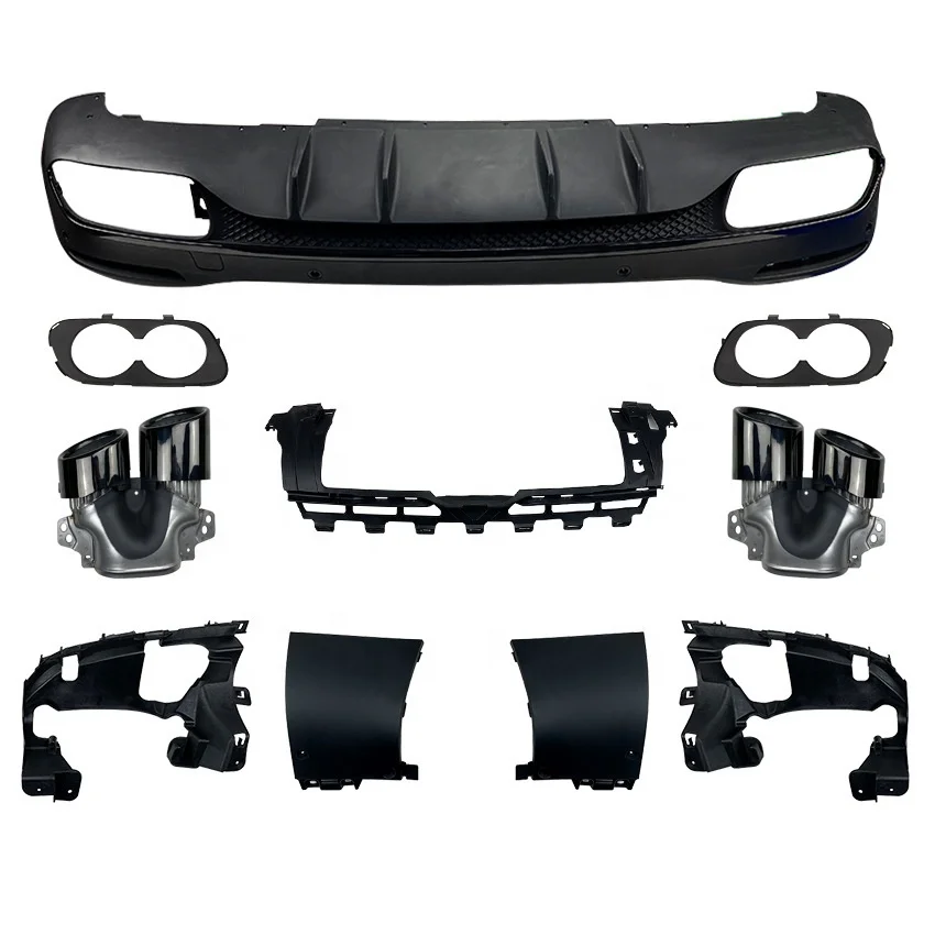 
Suitable For Mercedes-Benz GLE V167 GLE350 GLE450 Upgrade GLE53 AMG The Modification 0f The Rear Lip And Tail Throat Exhaust 