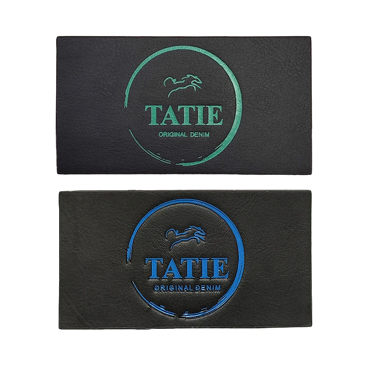 Factory custom Wholesale Luxury Garment Clothing Pu Rubber Leather Patch Labels Customized Brand Name Logo Jeans Patches