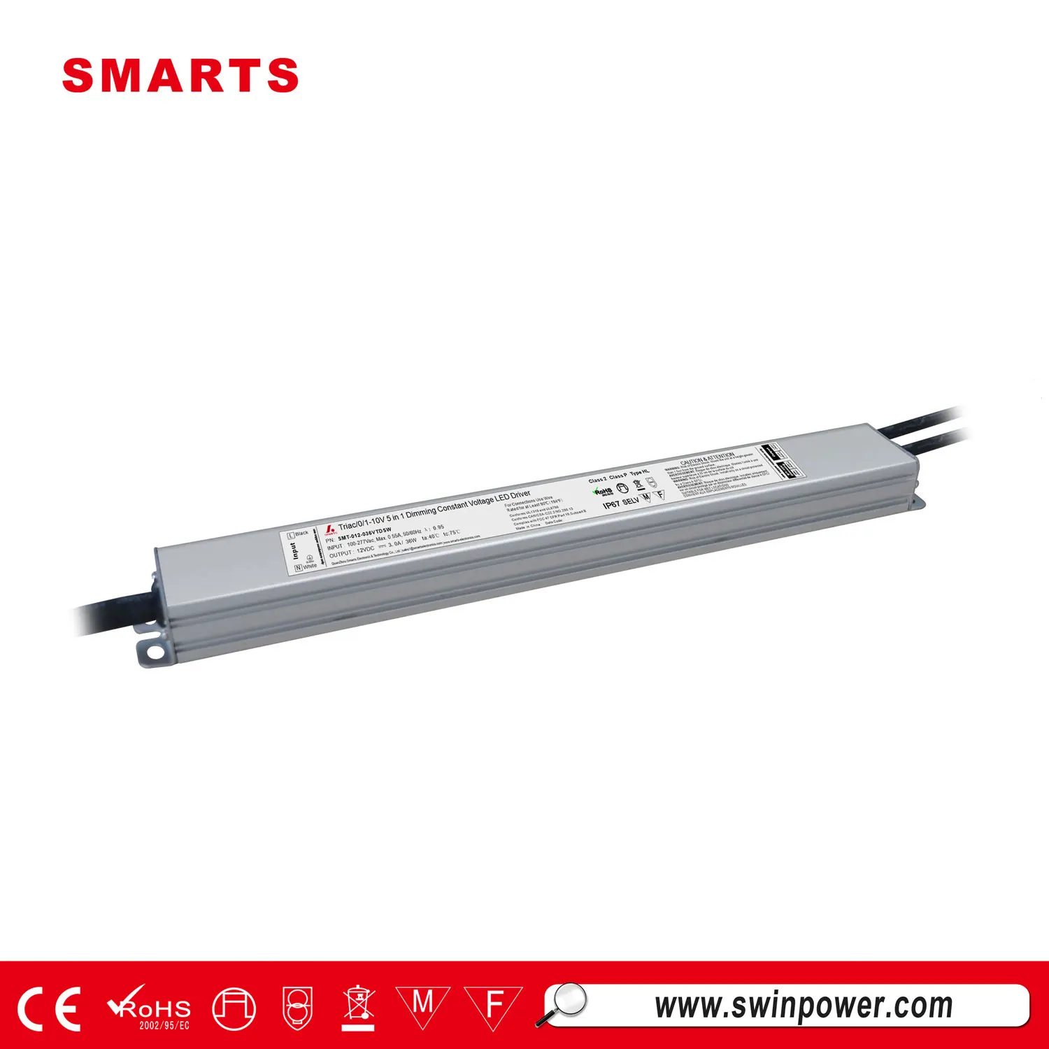 Slimmest triac + 0-10v led supply 12v 36w 36w led dimming driver