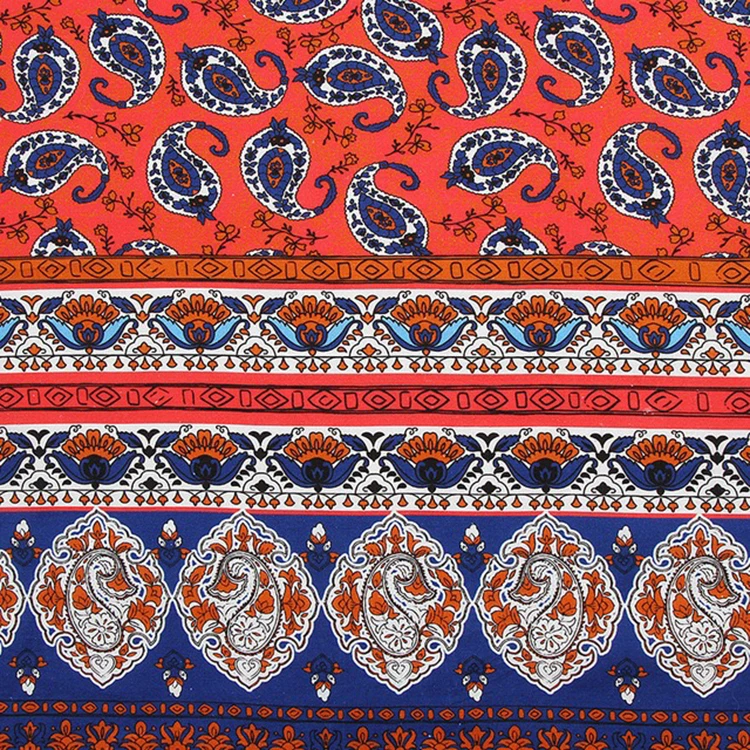 Digital printed linen fabrics for dresses customized design 100% linen fabric