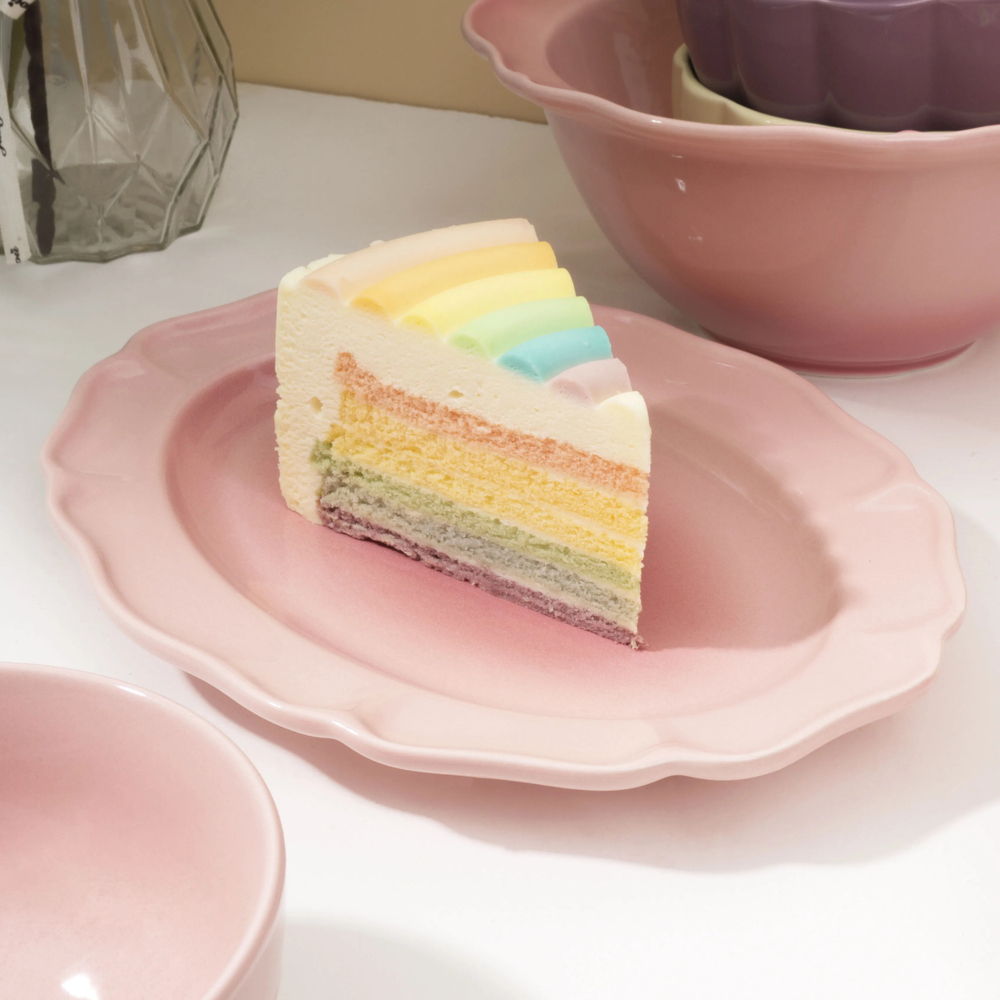 Factory custom net red color home advanced sense breakfast plate neon color dinner plate ceramic tableware plate