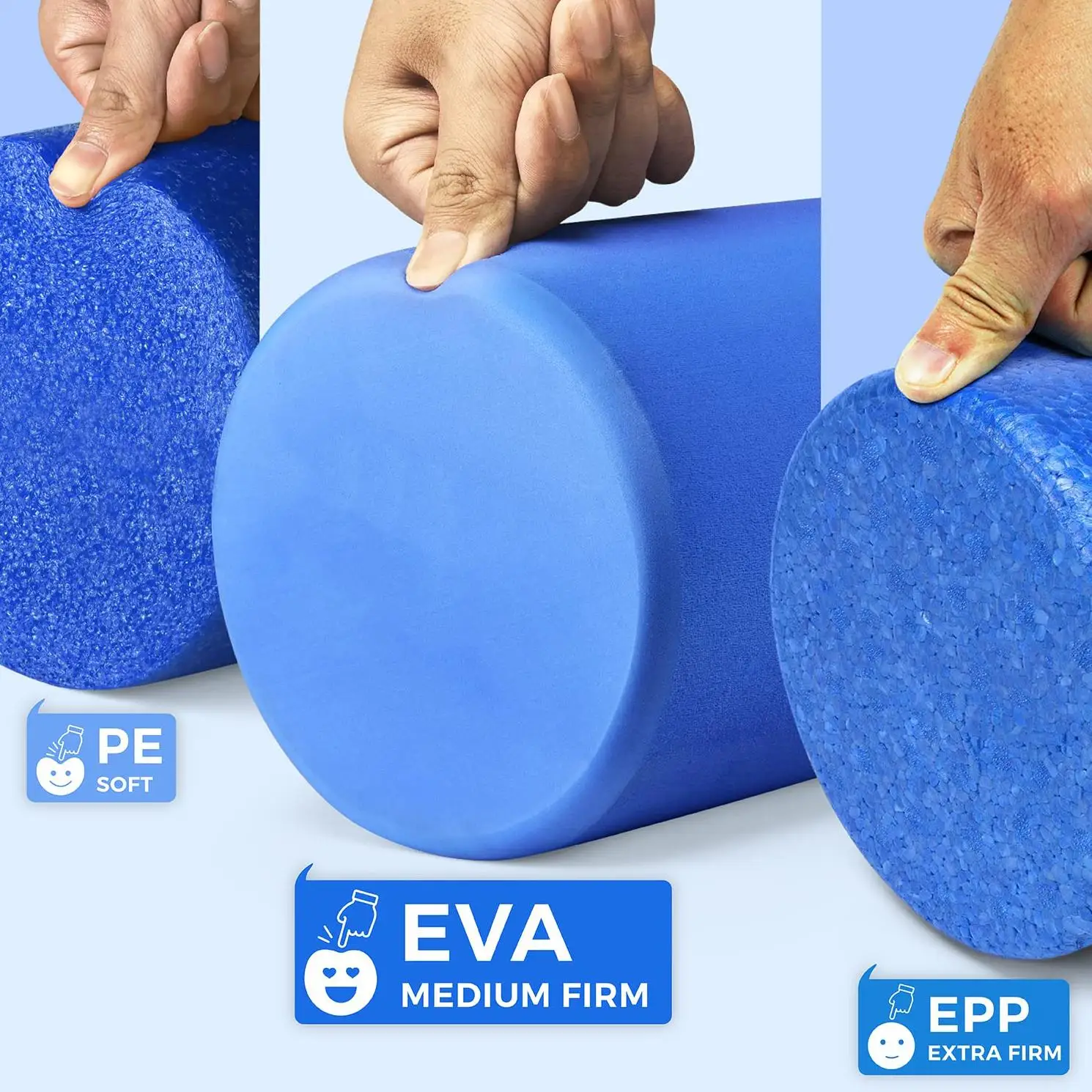 Wholesale Gym EVA Yoga Foam Roller Custom Printed Sports Fitness Equipment Exercise Massage Rollers 36cm 90cm