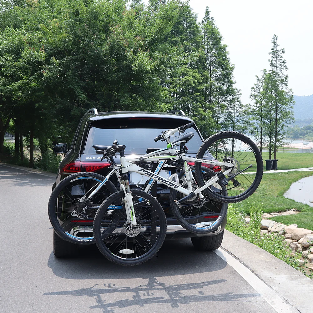 Aluminum Tow Ball Mounted Bike Rack Bicycle Carrier For 4 Bikes Car Auto aluminum trailer hitch cargo rack with ramp