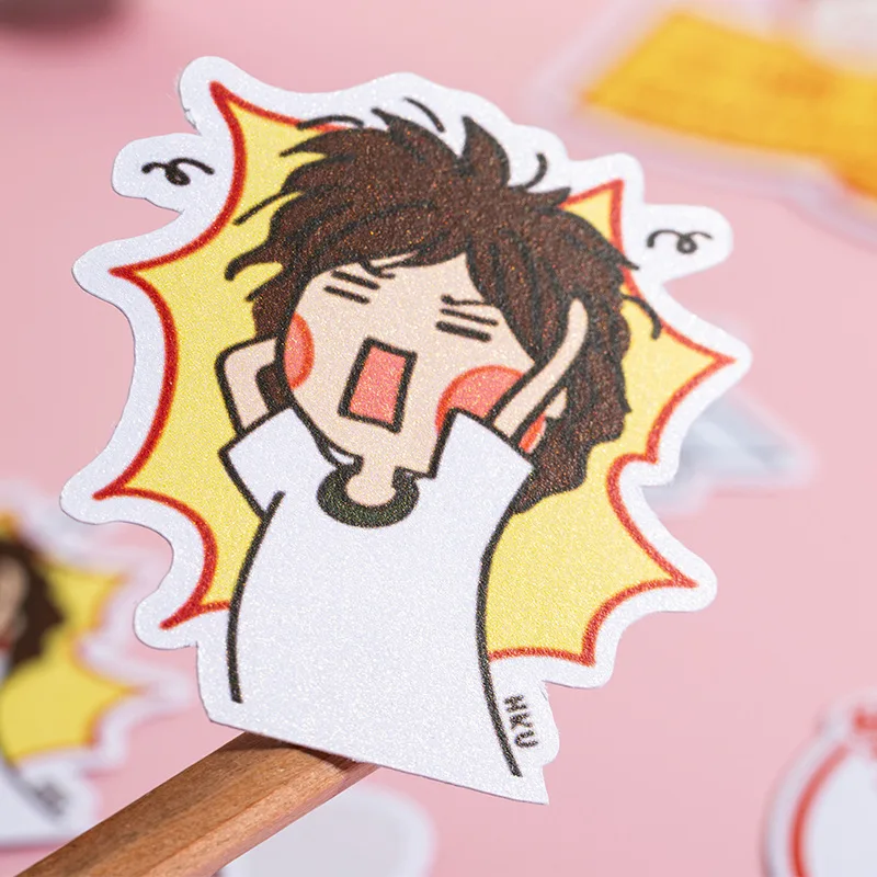 Pearl self-adhesive stickers custom cartoon comic book copy cute stickers