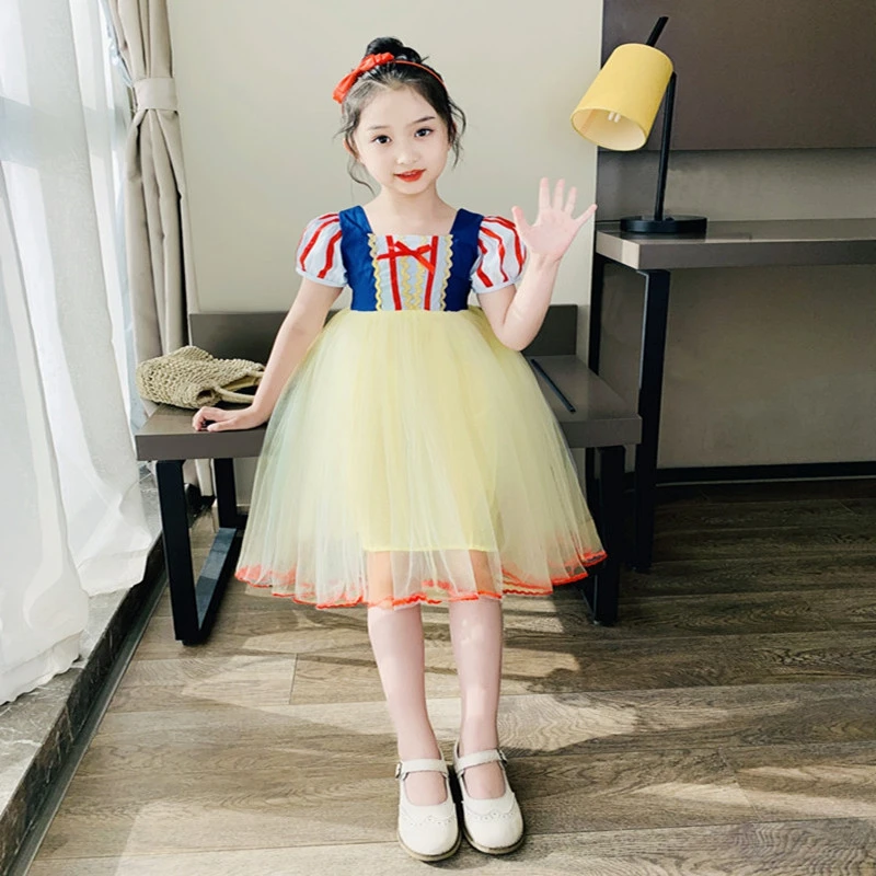 
Snow White Cosplay Dresses for Girls Party Princess Children Baby Girl Tutu Halloween Costume Christmas Dress Infant 
