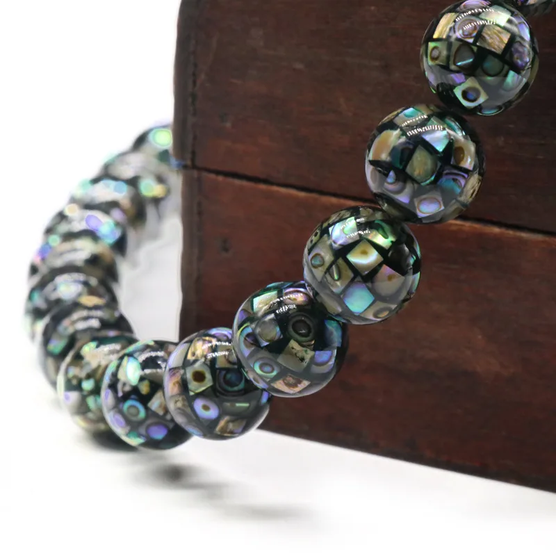Natural abalone Mosaic Mosaic ball beads beads shell beads child diy handmade accessories wholesale