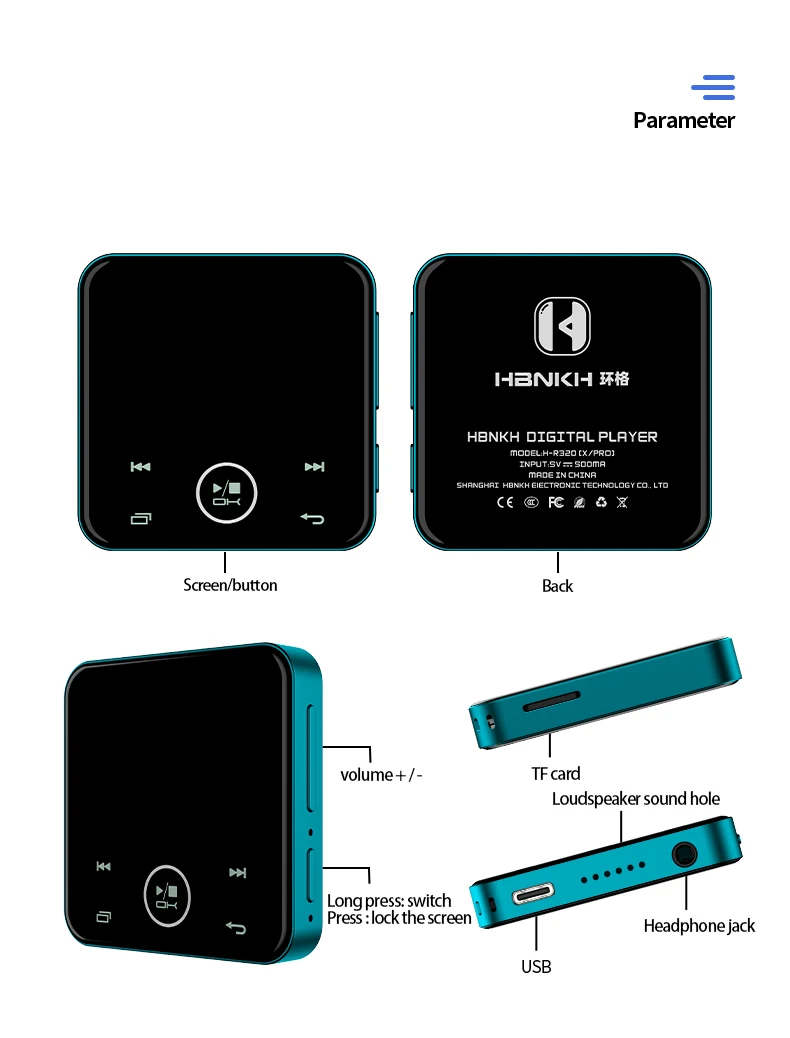 Hbnkh  Walkman  Mp3 player music kids songs free download  ringtone download  bulit-In Speaker Mp3 Mp4 Music Player