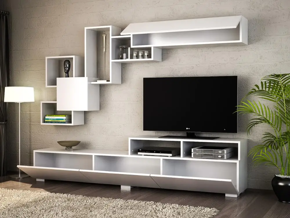 Elite Quality Wooden cheap White Tv Unit