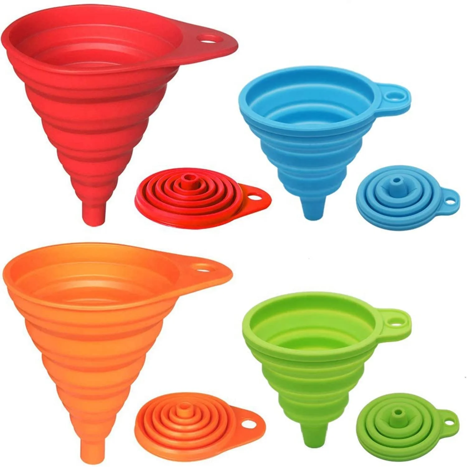 100% Food Grade Silicone Collapsible Funnel for Water Bottle Liquid Transfer Silica gel funnel