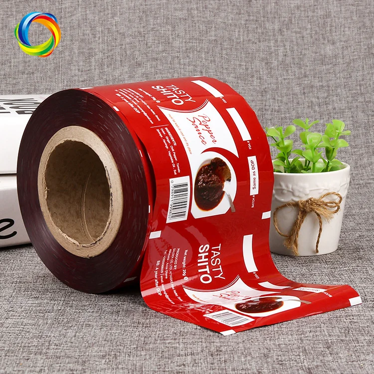 200 Micron Gravure Printing Aluminum Foil Composite Coil Coffee Sauce Degradable UV Plastic Roll Film For Chocolate Chip Packing