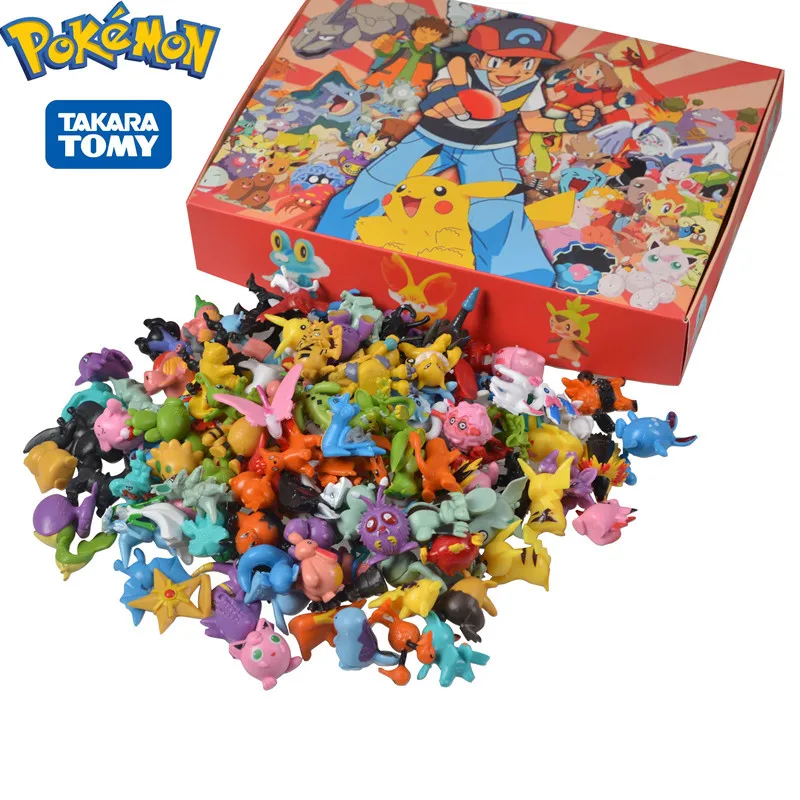 144pc/batch 2023 new prodcut-s miniature figurines bulk figure munecos de coleccion figuras de pokemoned model toys