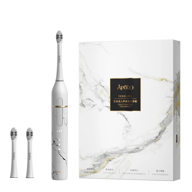 Marble Stone Auto-Wake-Up 9 Cleaning Modes Sonic Toothbrush Advanced Electric Toothbrush Ultrasonic Brush