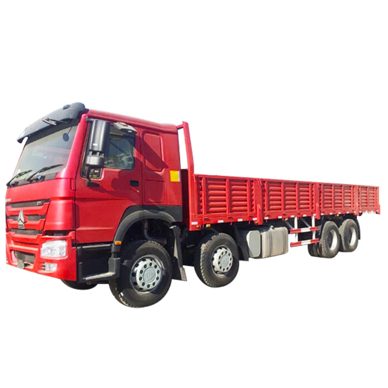 Heavy Truck Hot Sale Sinotruk Howo 8x4 12wheel 371hp 40t Load 20cbm Flatbed Cargo Truck With Sidewall