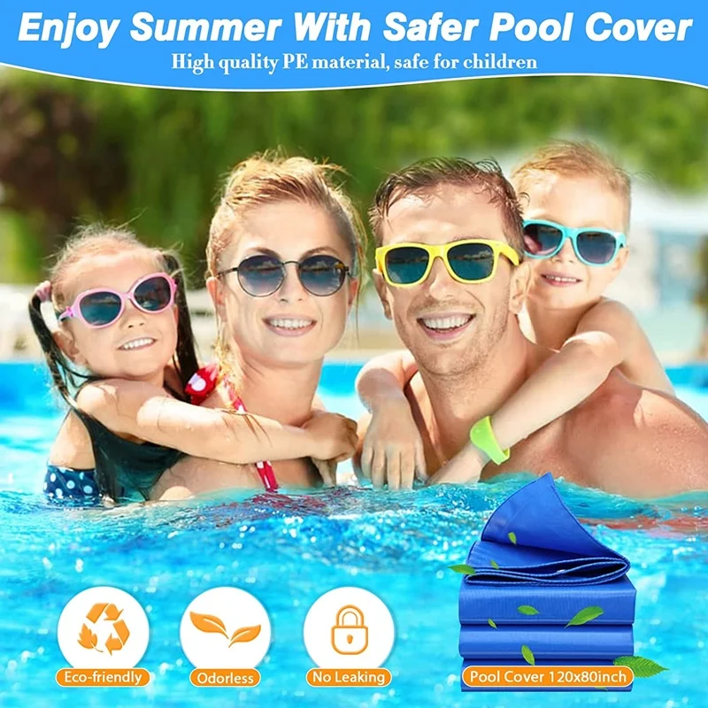 120 X 80 inch Square outdoor PE patio waterproof plastic pvc inflatable swimming pool cover