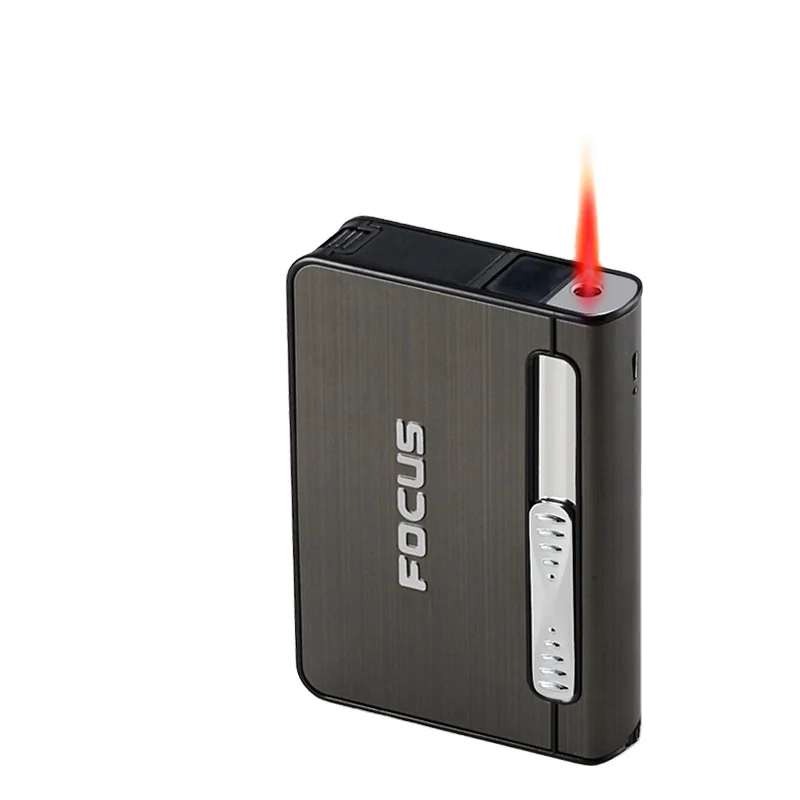 10 pieces of automatic cartridge cigarette aluminum alloy lighter integrated Customized Designs Waterproof Cigarette