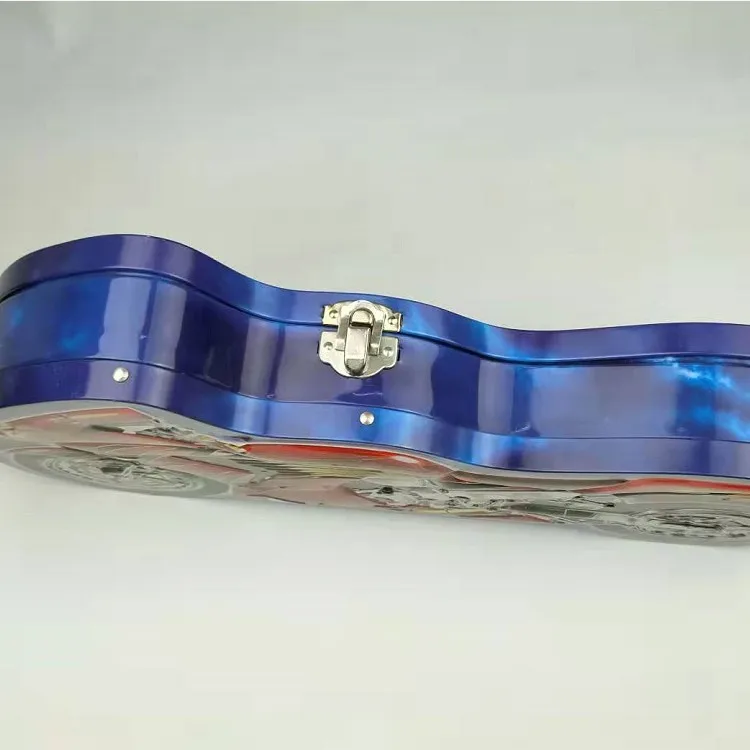 High quality children gift 2 wheels large motorcycle shaped tin box with lock