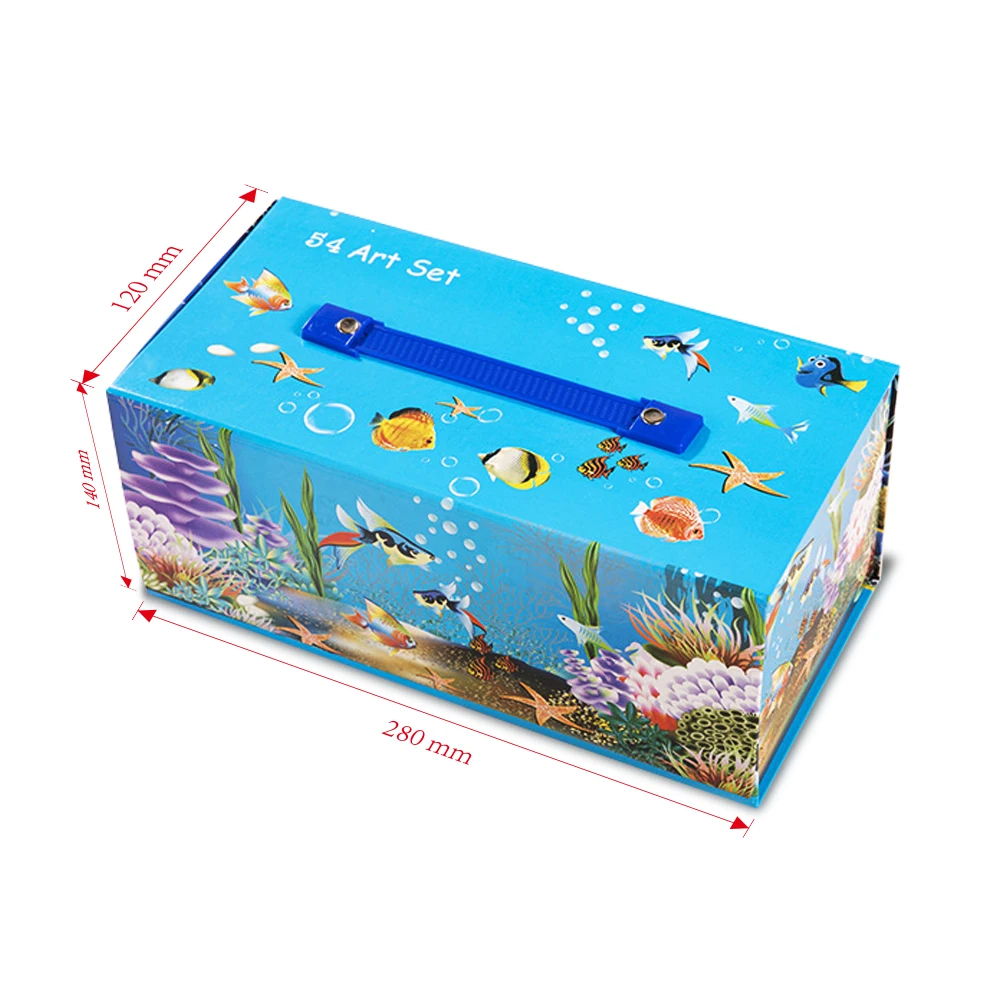 2024 New Style 54Pcs Watercolor Pen Stationery Gift Box Kids Stationery Set Art Painting Kit