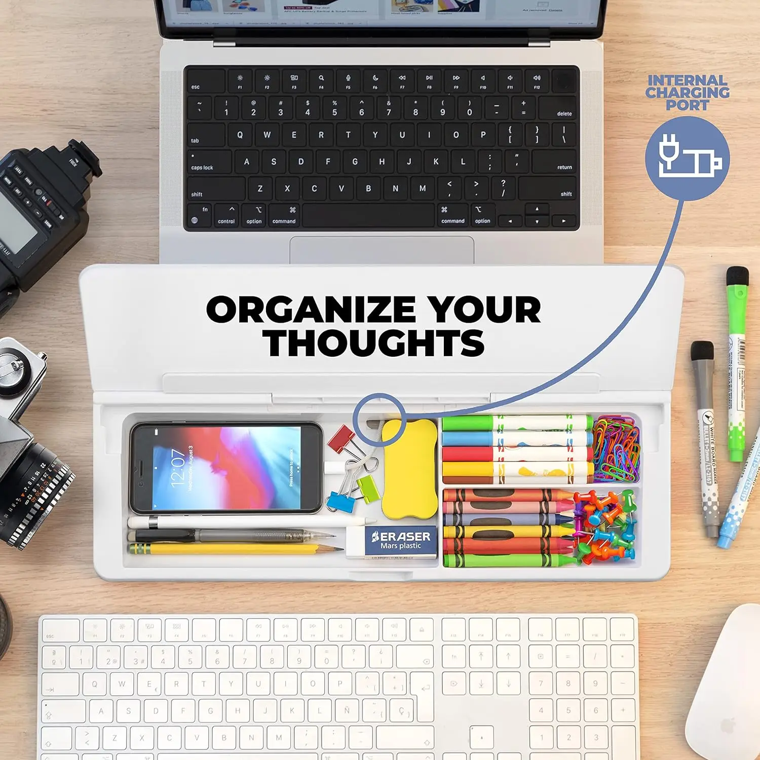 Office Glass Dry Erase Desktop Whiteboard Storage Organizer Keyboard Stand Whiteboard for Desk