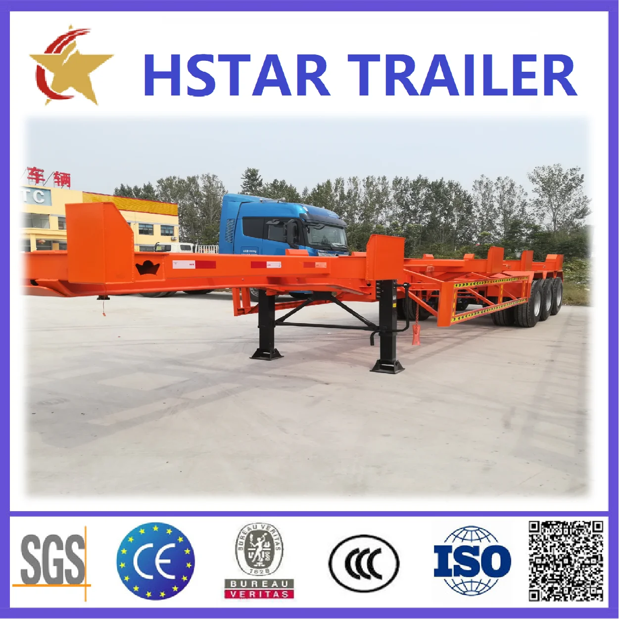 Perfect Product 3 Axle 20ft 40Ft Skeleton Dolly Full Semi Trailers with Fuwa Trailer
