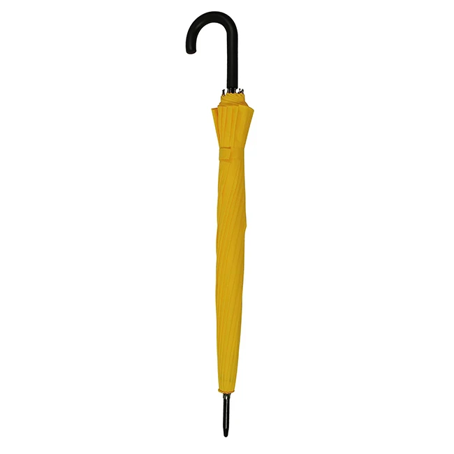 Yubo Auto open 27 inch 16 ribs promotion yellow umbrella strong windproof frame custom logo straight umbrella