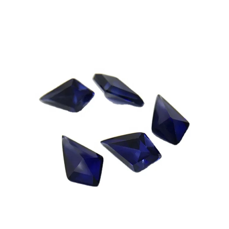 34# loose synthetic blue corundum sapphire gem stones prices kite shaped gems custom gemstone supplier