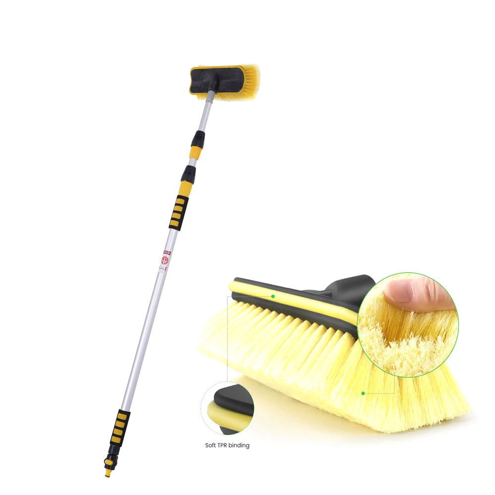 10ft Telescopic Hose Water Fed Caravan Boat Car Van Bus Window Wash Brush Cleaner