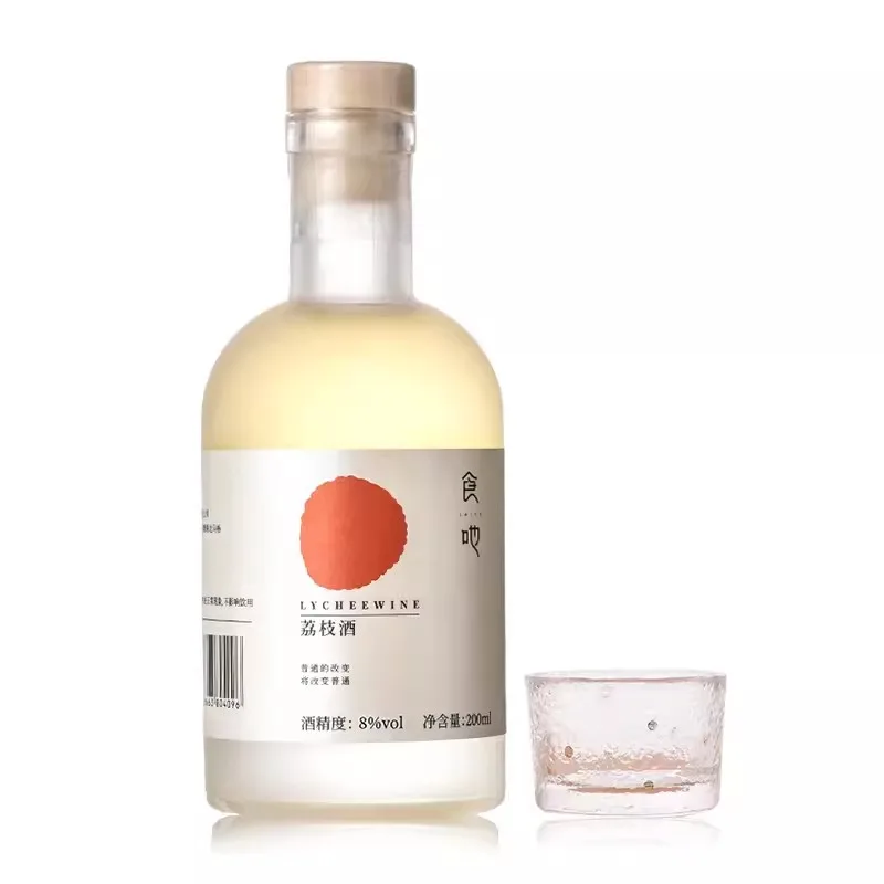 Custom luxury Wine Bottle Glass Tequila With Cork 250ml 500ml High Quality Vodka Brandy 750ml liquor bottle with box