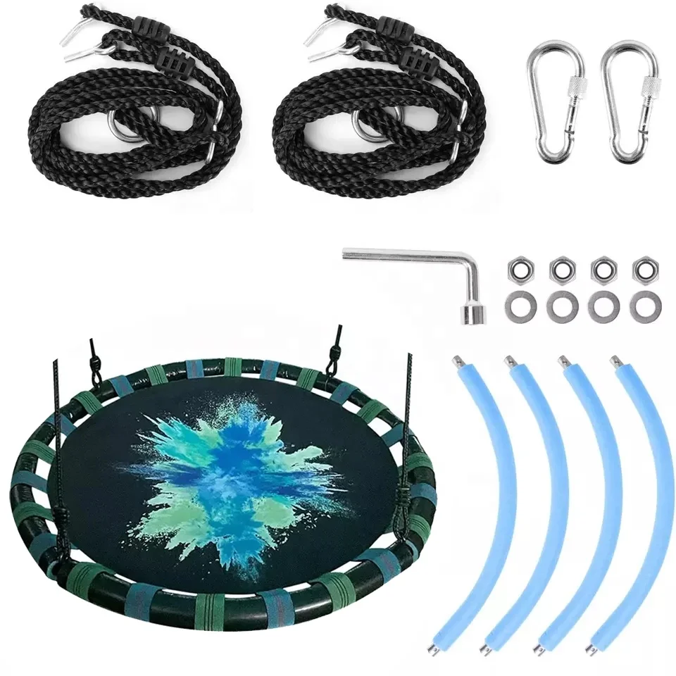 Легкая сборка блюдце дерево качели большая веревка качели с детским гнездом уличные садовые портативные качели