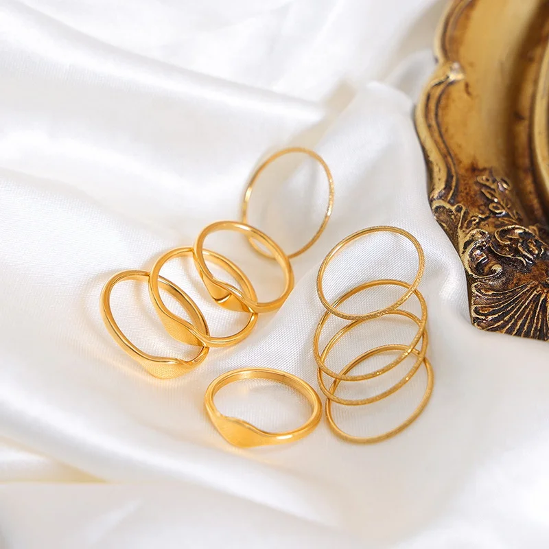 Wholesale Custom Fine Fashion Jewelry 18K Gold Plated Stainless Steel Acrylic Ring Crystal Zircon Shell Heart Ring For Women