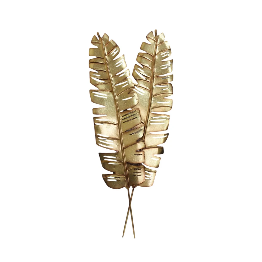 Metal Gold Leaves Plant Banana Leaves for Wall Decoration