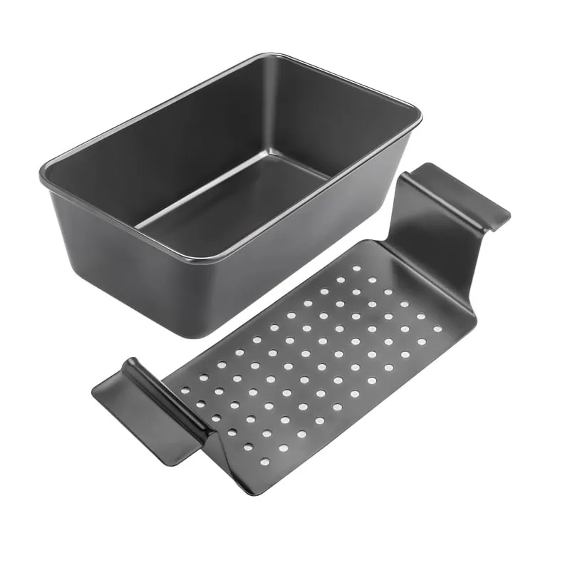Bakeware Baking Bread Meatloaf Pan Insert Easy Removal Perforated Nonstick Meat Loaf Pan with Driain Tray