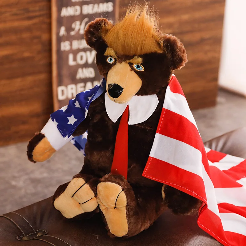 35cm Large American Teddy Bear Plush Toy Doll Bear Funny Gift Cute Patriotic Gift Wholesale in Stock