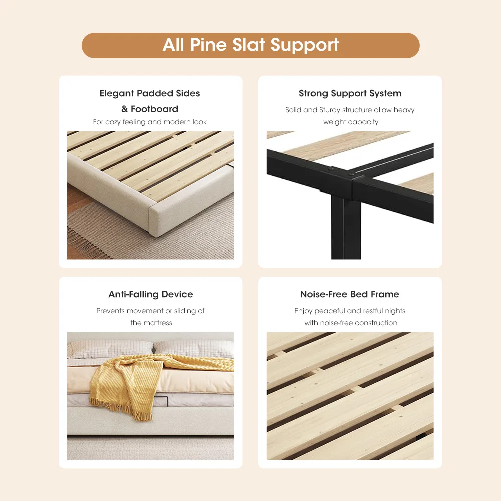 Modern simple solid wood platform ottoman white upholstered bed frame with storage underneath gas lift storage bed with drawers